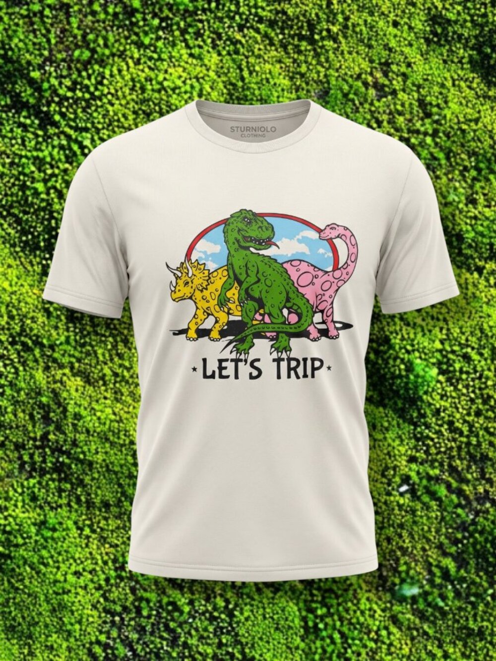 Sturniolo Clothing Let's Trip Dinosaur Graphic Short Sleeve Tee M
